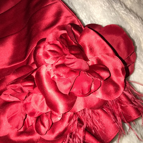 NWT Hannas Red Feather Cocktail dress - Picture 3 of 5